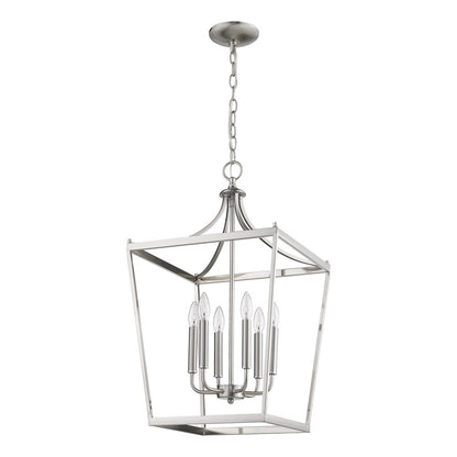 Silver Metal Six Light Dimmable Ceiling Light