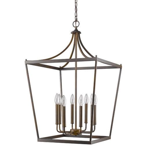 Bronze Metal Eight Light Dimmable Ceiling Light