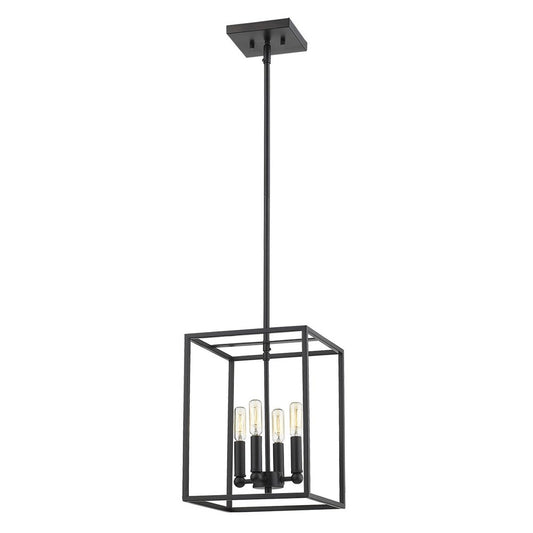 Black Metal Four Light Dimmable Ceiling Light