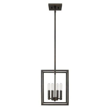Black Metal Four Light Dimmable Ceiling Light