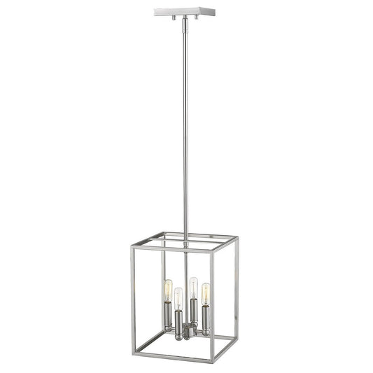 Silver Metal Four Light Dimmable Ceiling Light