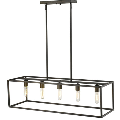 Black Metal Five Light Dimmable Ceiling Light