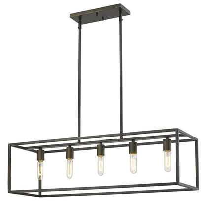 Black Metal Five Light Dimmable Ceiling Light