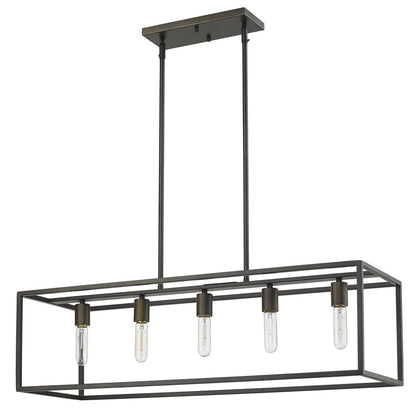 Black Metal Five Light Dimmable Ceiling Light