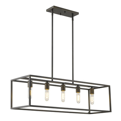 Black Metal Five Light Dimmable Ceiling Light