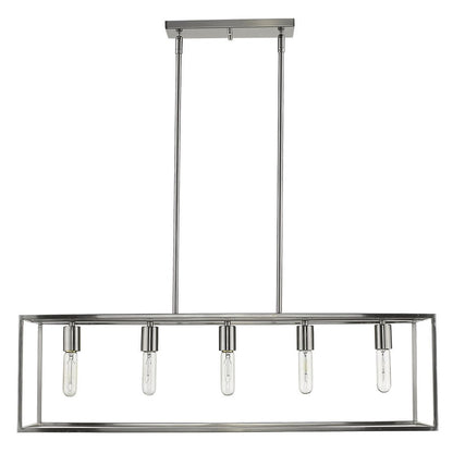 Silver Metal Five Light Dimmable Ceiling Light