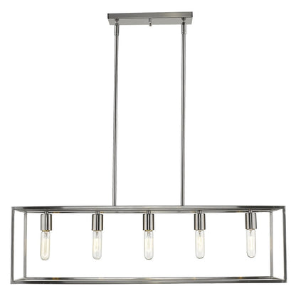 Silver Metal Five Light Dimmable Ceiling Light