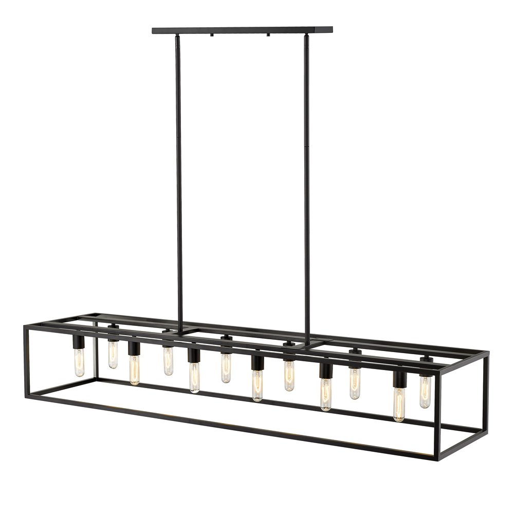 Black Metal Twelve Light Dimmable Ceiling Light