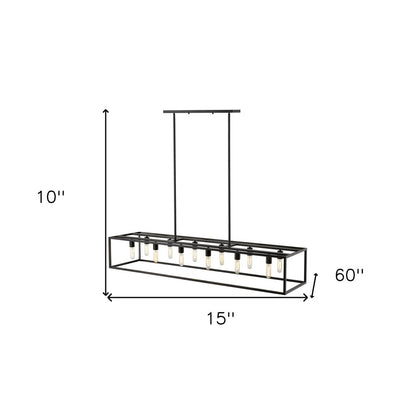 Black Metal Twelve Light Dimmable Ceiling Light