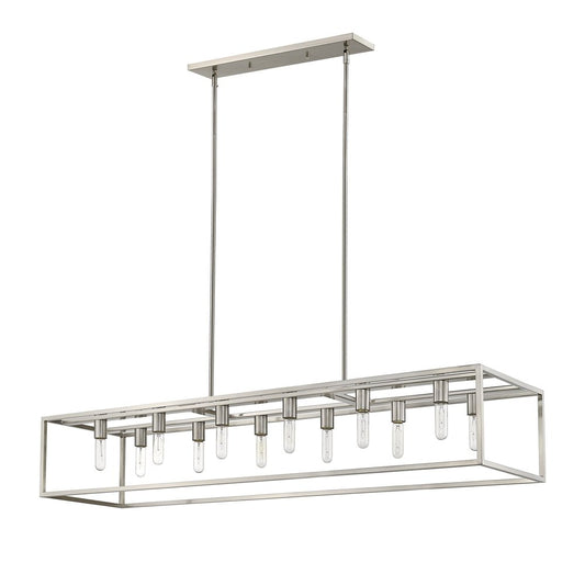Silver Metal Twelve Light Dimmable Ceiling Light