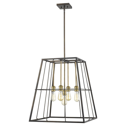 Bronze Metal Five Light Dimmable Ceiling Light