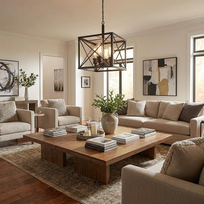 Brooklyn 4-Light Oil-Rubbed Bronze Convertible Pendant