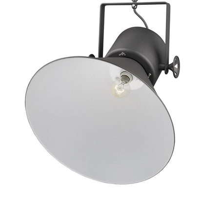 Gray Metal One Light Cone Hanging Pendant Light