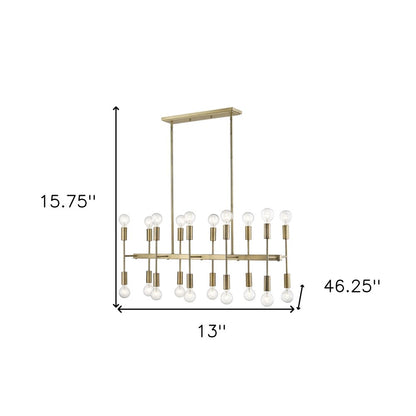 Perret 20-Light Aged Brass Island Pendant
