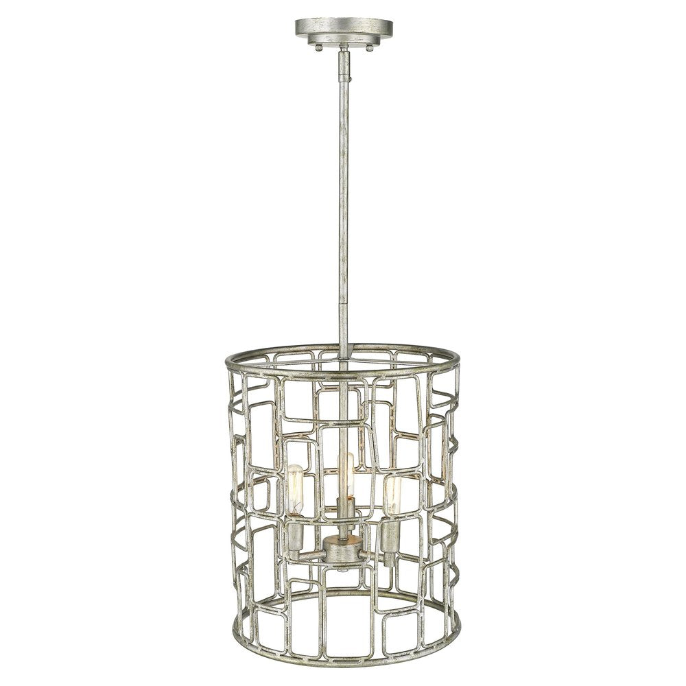 Amoret 3-Light Antique Silver Convertible Pendant