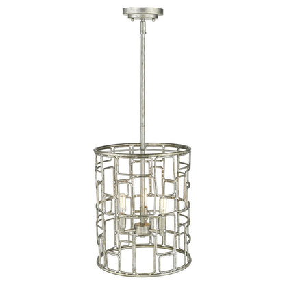 Amoret 3-Light Antique Silver Convertible Pendant