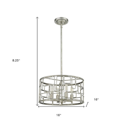 Amoret 4-Light Antique Silver Convertible Pendant