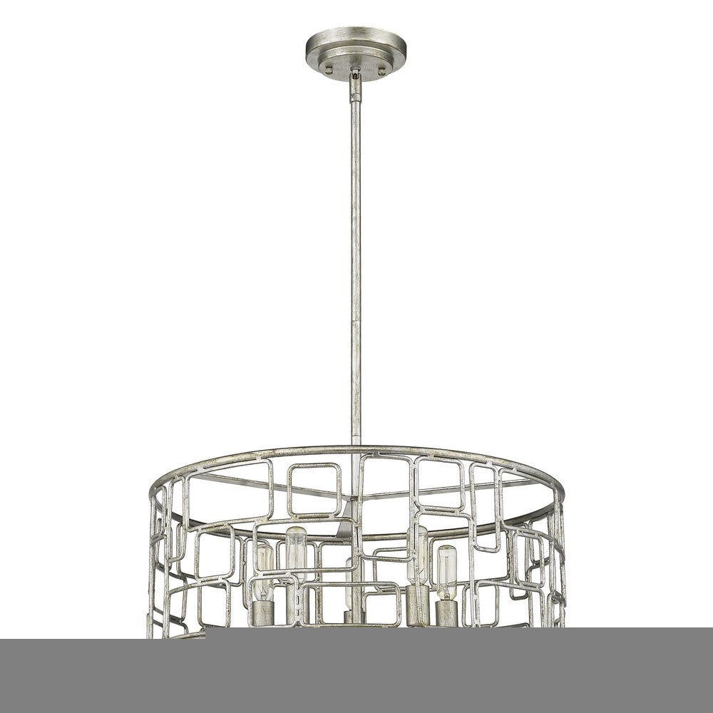 Amoret 5-Light Antique Silver Convertible Pendant