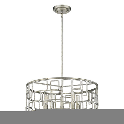 Amoret 5-Light Antique Silver Convertible Pendant