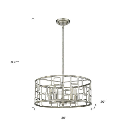 Amoret 5-Light Antique Silver Convertible Pendant