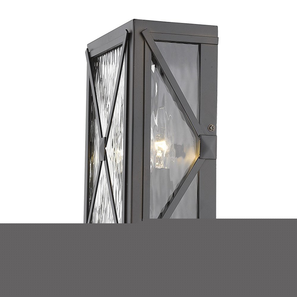 Burnished Bronze Criss Cross Water Glass Outdoor Light