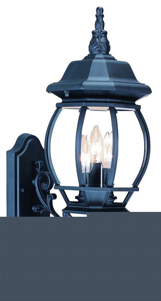 Three Light Matte Black Glass Globe Wall Light