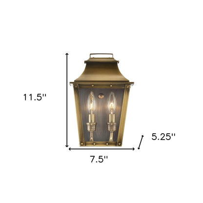 Coventry 2-Light Aged Brass Pocket Wall Light