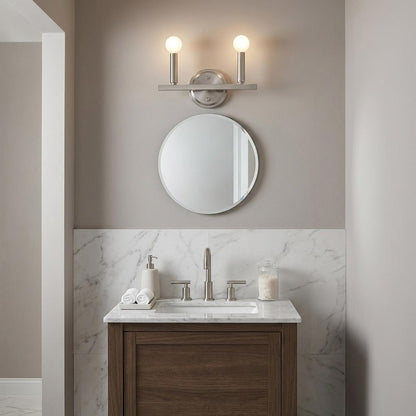 7" Silver Metal Vanity Flush Mounted Sconce
