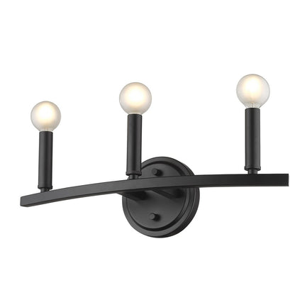 7" Black Metal Vanity Flush Mounted Sconce