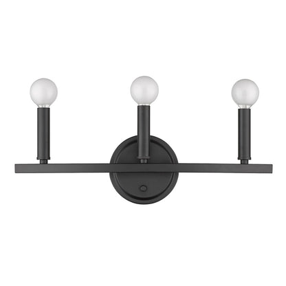 7" Black Metal Vanity Flush Mounted Sconce