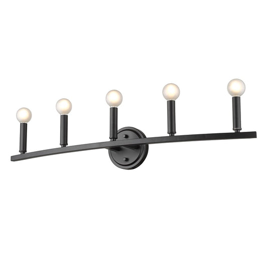 7" Black Metal Vanity Flush Mounted Sconce