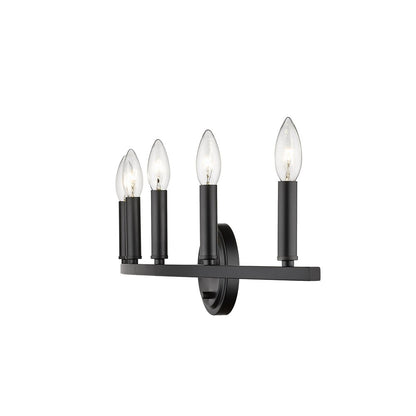 7" Black Metal Vanity Flush Mounted Sconce