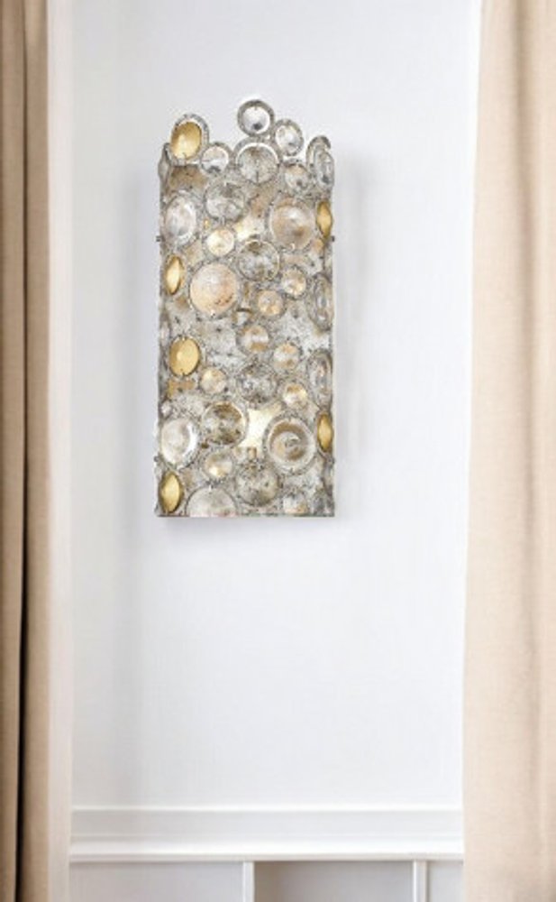 Vitozzi 2-Light Antique Silver Leaf Sconce