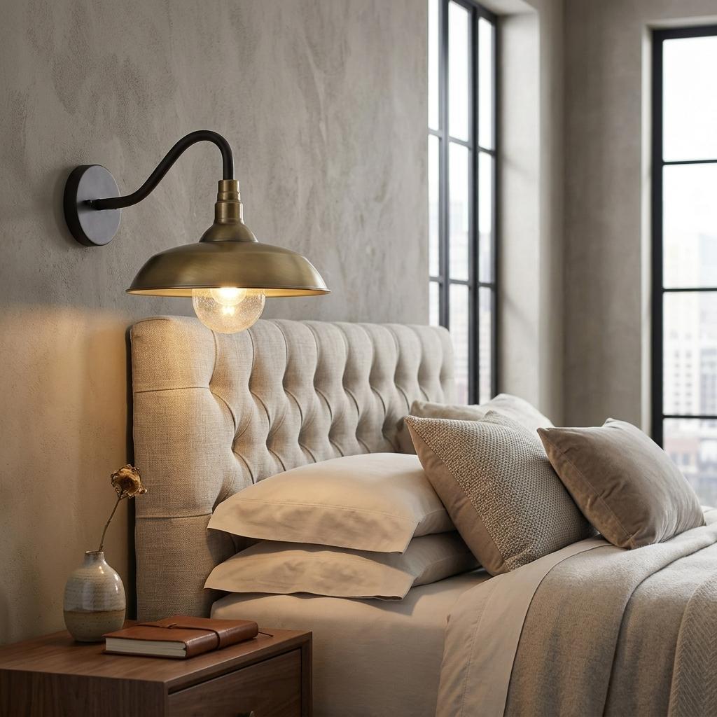 Burry 1-Light Antique Brass Wall Light