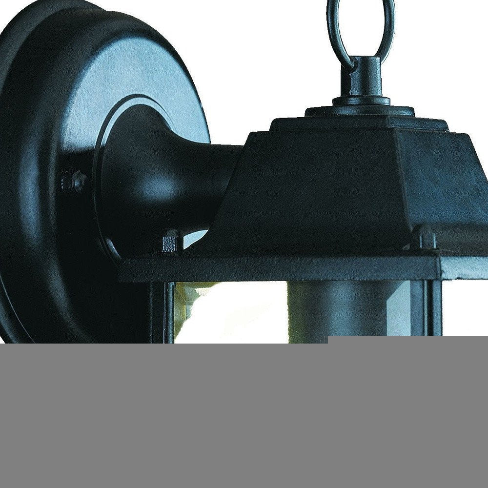 Matte Black Hanging Glass Lantern Wall Light