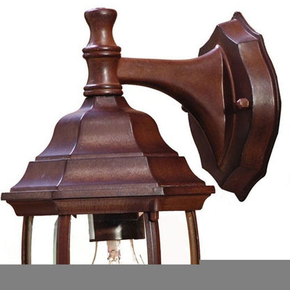 Dark Brown Hanging Globe Lantern Wall Light