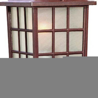 Dark Brown Window Pane Lantern Wall Sconce