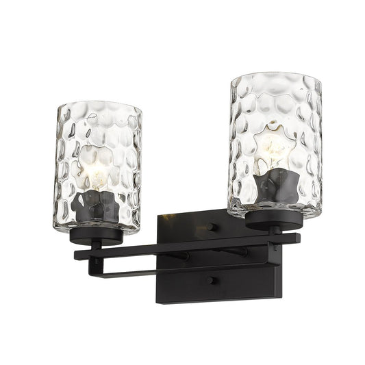 10" Black And Clear Metal Vanity Flush Mounted Sconce
