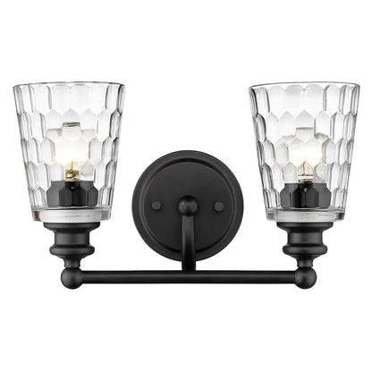 9" Black And Clear Metal and Glass Vanity Flush Mounted Sconce