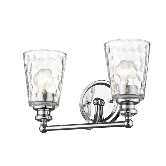 9" Silver And Clear Metal and Glass Vanity Flush Mounted Sconce