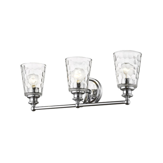 9" Silver And Clear Metal and Glass Vanity Flush Mounted Sconce