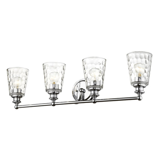 9" Silver And Clear Metal and Glass Vanity Flush Mounted Sconce