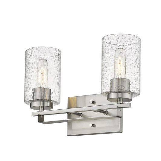 10" Silver And Clear Metal Vanity Flush Mounted Sconce