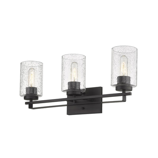 10" Black And Clear Metal Vanity Flush Mounted Sconce