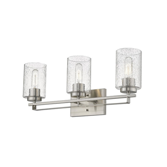 10" Clear And Silver Metal Vanity Flush Mounted Sconce