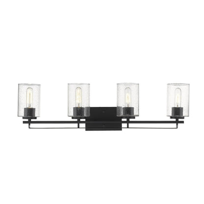10" Black And Clear Metal Vanity Flush Mounted Sconce
