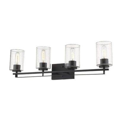 10" Black And Clear Metal Vanity Flush Mounted Sconce