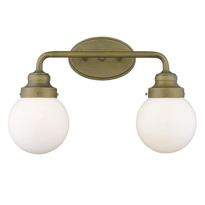 12" Brass And White Metal Vanity Flush Mounted Sconce