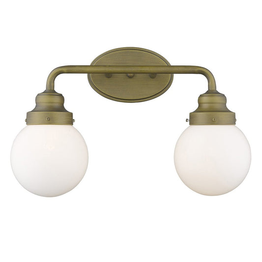 12" Brass And White Metal Vanity Flush Mounted Sconce