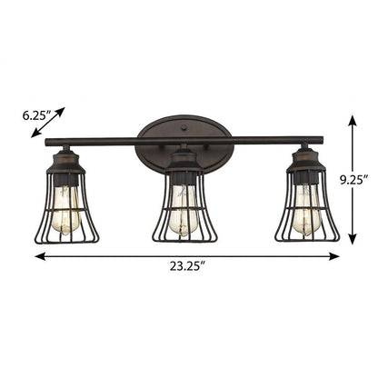 9" Bronze Metal Vanity Flush Mounted Sconce